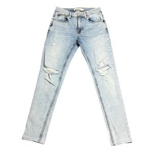 Hudson Los Angeles Zack Skinny Mens 29 Jeans Slim Distressed Light Wash Rip Knee